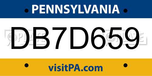 DB7D659 Pennsylvania License Plate