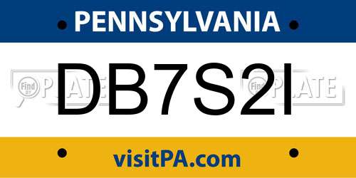 DB7S2I Pennsylvania License Plate
