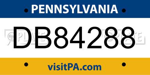 DB84288 Pennsylvania License Plate