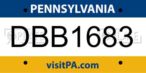 DBB1683 Pennsylvania License Plate