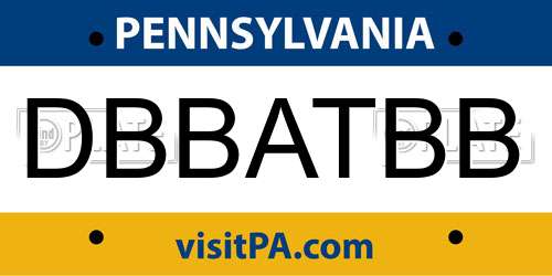DBBATBB Pennsylvania License Plate
