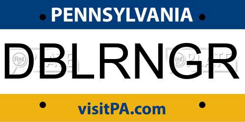 DBLRNGR Pennsylvania License Plate