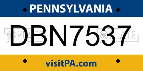 DBN7537 Pennsylvania License Plate