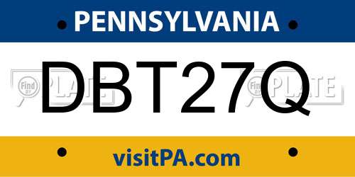 DBT27Q Pennsylvania License Plate