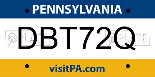 DBT72Q Pennsylvania License Plate