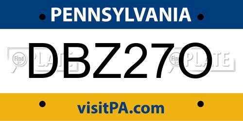 DBZ27O Pennsylvania License Plate