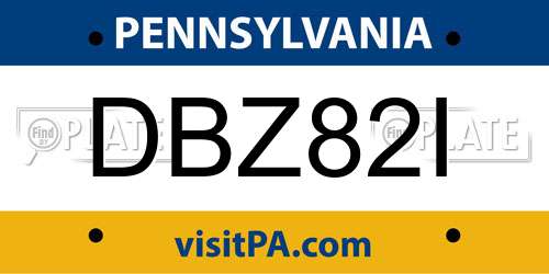 DBZ82I Pennsylvania License Plate