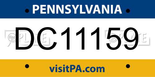 DC11159 Pennsylvania License Plate