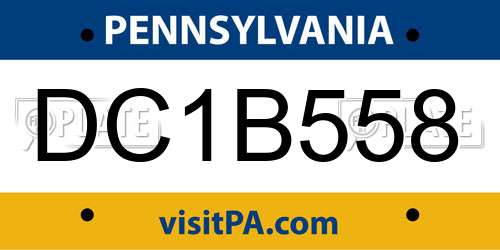 DC1B558 Pennsylvania License Plate