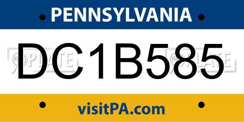 DC1B585 Pennsylvania License Plate