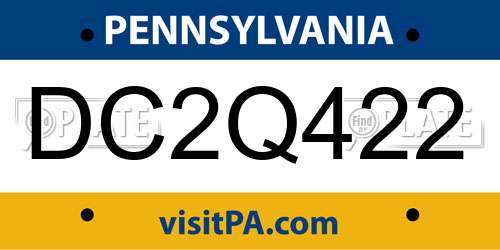 DC2Q422 Pennsylvania License Plate