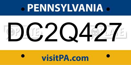 DC2Q427 Pennsylvania License Plate