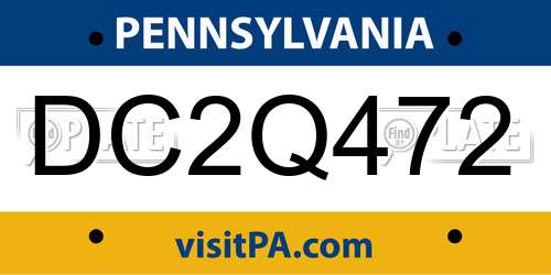 DC2Q472 Pennsylvania License Plate