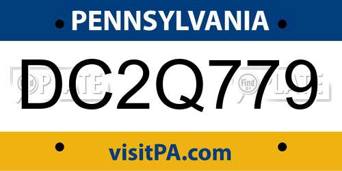 DC2Q779 Pennsylvania License Plate