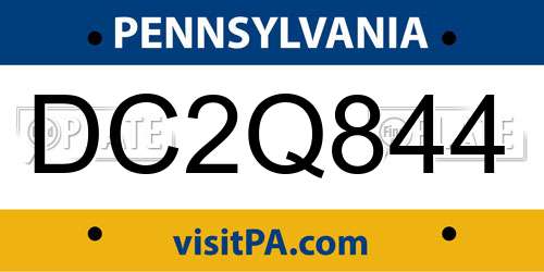 DC2Q844 Pennsylvania License Plate