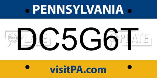 DC5G6T Pennsylvania License Plate