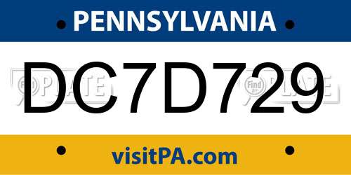 DC7D729 Pennsylvania License Plate