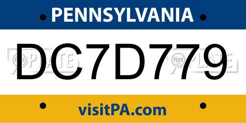 DC7D779 Pennsylvania License Plate
