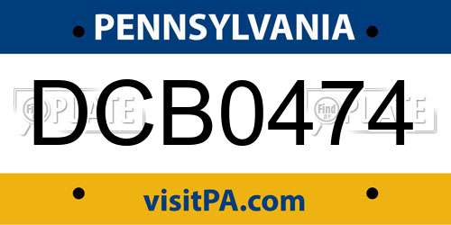 DCB0474 Pennsylvania License Plate