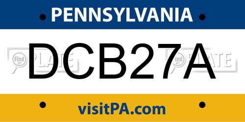 DCB27A Pennsylvania License Plate