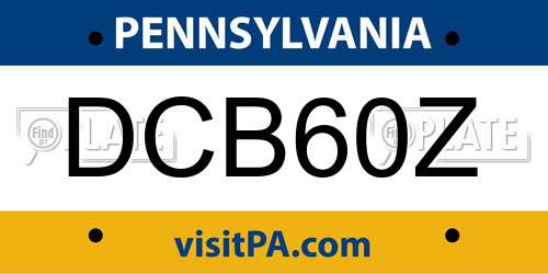 DCB60Z Pennsylvania License Plate