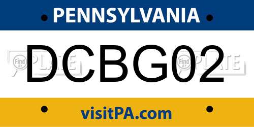DCBG02 Pennsylvania License Plate