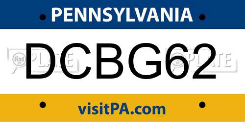 DCBG62 Pennsylvania License Plate