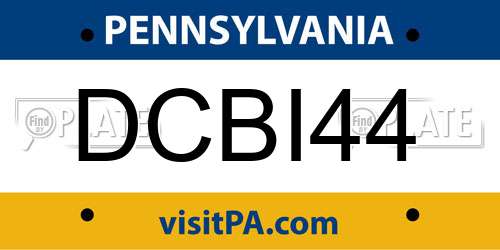 DCBI44 Pennsylvania License Plate