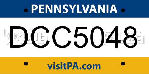 DCC5048 Pennsylvania License Plate