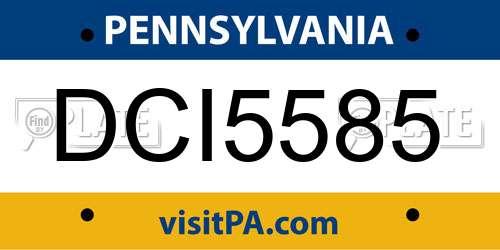 DCI5585 Pennsylvania License Plate
