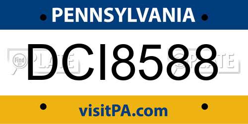 DCI8588 Pennsylvania License Plate