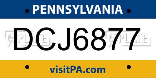 DCJ6877 Pennsylvania License Plate