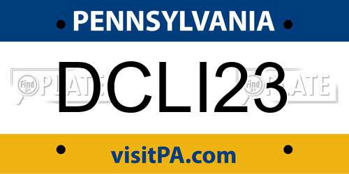 DCLI23 Pennsylvania License Plate