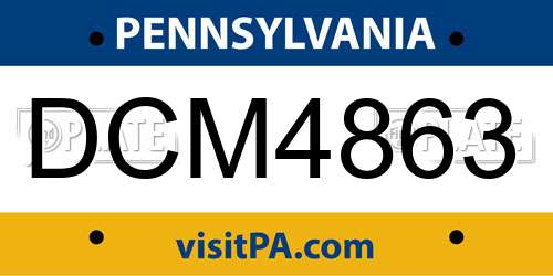 DCM4863 Pennsylvania License Plate