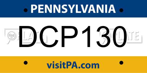 DCP130 Pennsylvania License Plate