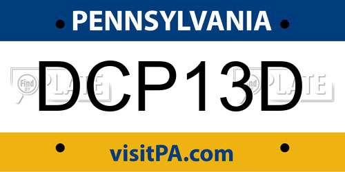 DCP13D Pennsylvania License Plate