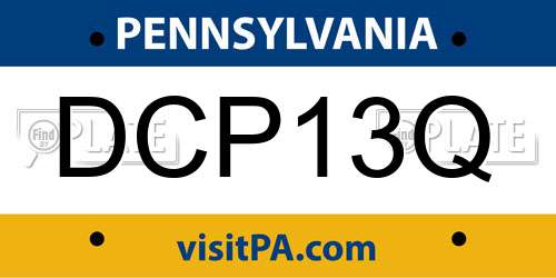 DCP13Q Pennsylvania License Plate