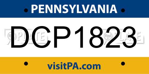 DCP1823 Pennsylvania License Plate