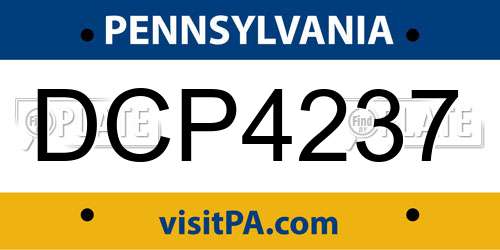 DCP4237 Pennsylvania License Plate
