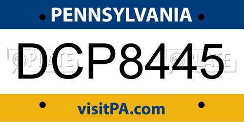 DCP8445 Pennsylvania License Plate
