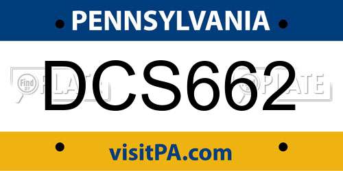 DCS662 Pennsylvania License Plate