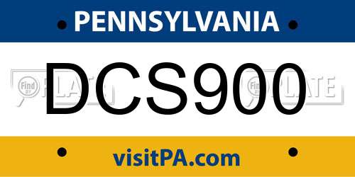 DCS900 Pennsylvania License Plate