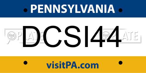 DCSI44 Pennsylvania License Plate