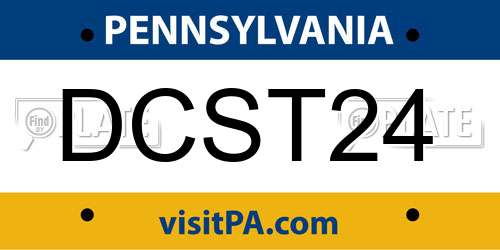 DCST24 Pennsylvania License Plate