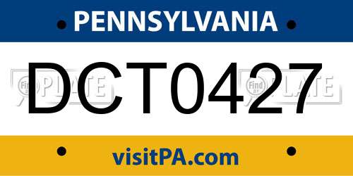 DCT0427 Pennsylvania License Plate