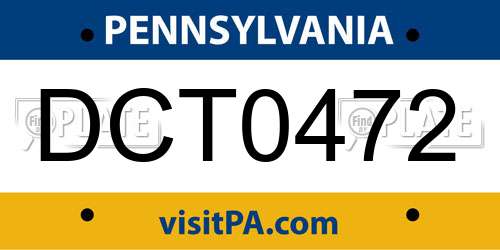 DCT0472 Pennsylvania License Plate
