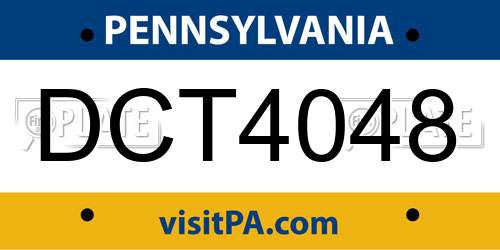 DCT4048 Pennsylvania License Plate