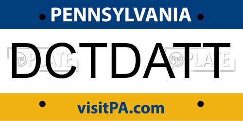 DCTDATT Pennsylvania License Plate