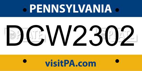 DCW2302 Pennsylvania License Plate
