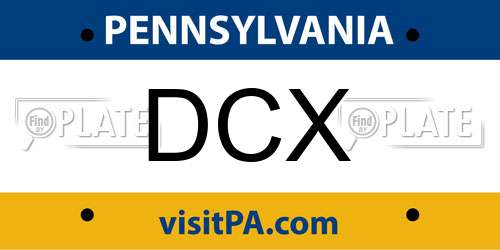 DCX Pennsylvania License Plate